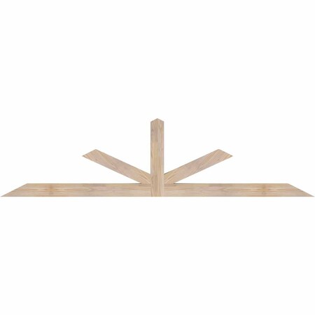 Ekena Millwork Saratoga Smooth Timber Gable Bracket, Douglas Fir, 84"W x 21"H x 3 1/2"D x 3 1/2"F, 6/12 Pitch GBW084X21X0404SAR00SDF